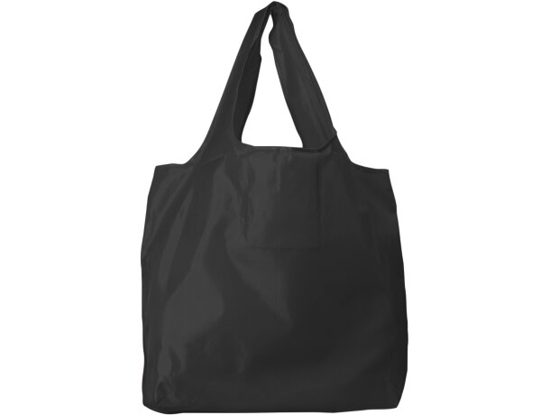 Bolsa de compras plegables Pantala eco con bolsillo de poliéster reciclado Negro detalle 6