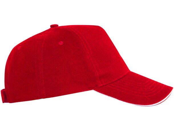 Gorra de béisbol barata algodón 170 g/m2 Eris Rojo detalle 35