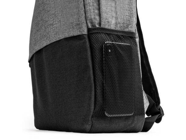 Mochila infantil bolsillo acolchado para portátil de rPET 600D Sidney Gris vigore detalle 1