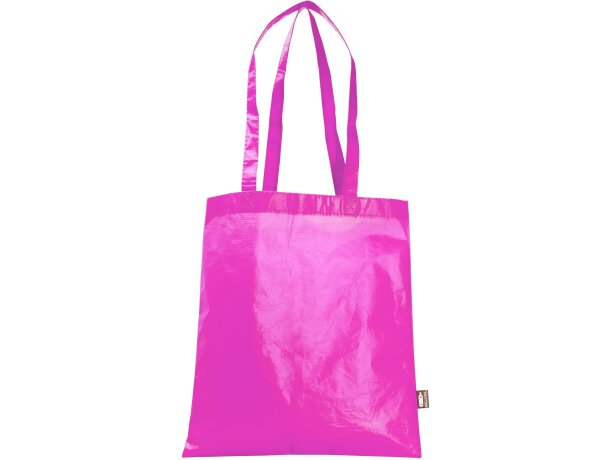 Bolsas non woven Phoca cosida laminada mate RPET asas reforzadas Fucsia detalle 15