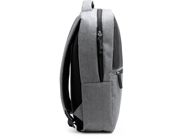 Mochila para pc portátil personalizada Kiton con poliéster reciclado RPET Gris vigore detalle 4