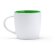 Tazas de cerámica Radek 370ml interior a color exterior blanco Verde helecho