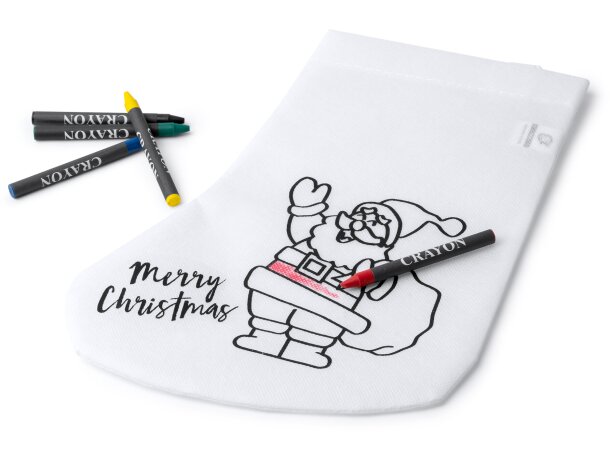 Calcetín para colorear infantil non woven 80 g/m2 Reno Blanco detalle 3