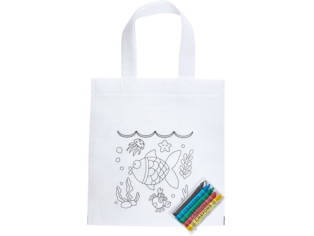 Bolsas non woven Azor kids para colorear con ceras variadas Blanco detalle 5