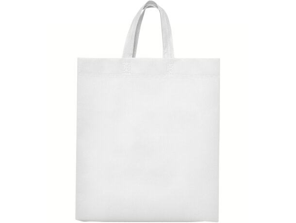 Bolsas non woven para empresas Lake termoselladas con fuelle lateral Blanco detalle 6