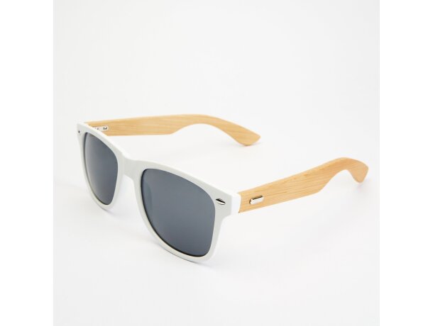 Gafas de sol con diseño atractivo Eden protección UV400 y bambú natural Blanco detalle 4