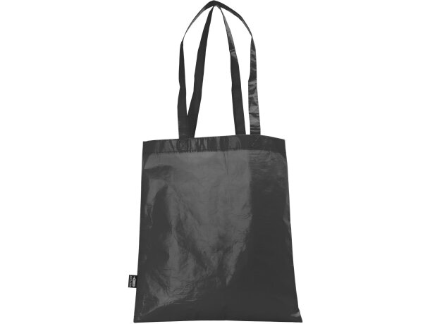 Bolsas non woven Phoca cosida laminada mate RPET asas reforzadas Negro detalle 6