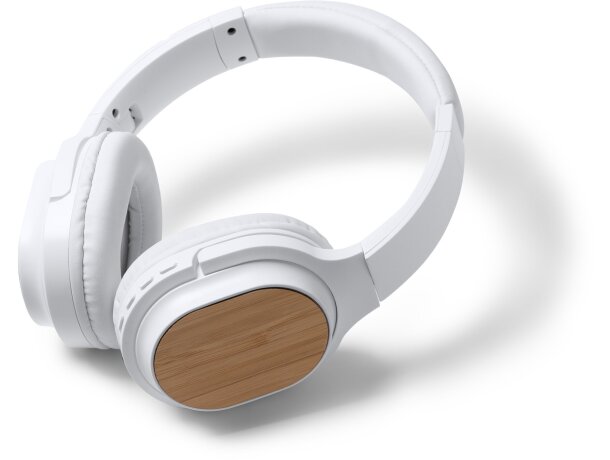 Auriculares corporativos de diadema de plástico Sonus Blanco detalle 2