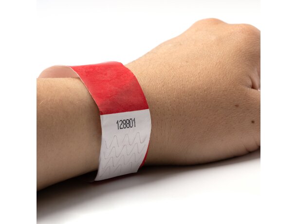 Pulseras de acceso Drilo Tyvek numeradas para eventos Blanco detalle 3