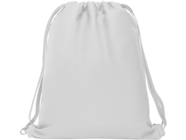 Mochila saco publicitaria Zorzal deportiva diseño plano fácil personalización Blanco detalle 7