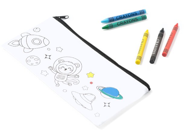 Estuche para publicidad infantil en non-woven Solaz Blanco detalle 2