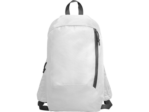 Mochila infantil bolsillo frontal con cierre de poliéster 145 g/m2 Sison Blanco detalle 5