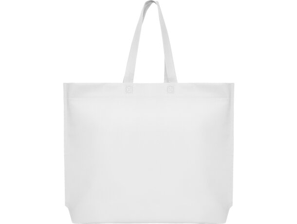 Bolsas baratas Sea non woven con fuelle hexagonal y asa larga Blanco detalle 5