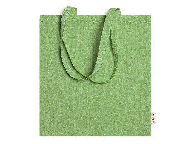 Bolsas de algodón baratas Rivoli personalizadas 100% reciclado jaspeado Verde helecho detalle 6