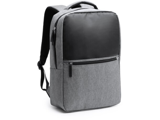 Mochila para pc portátil personalizada Kiton con poliéster reciclado RPET Negro vigore detalle 3