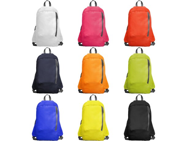 Mochila infantil bolsillo frontal con cierre de poliéster 145 g/m2 Sison Blanco detalle 3