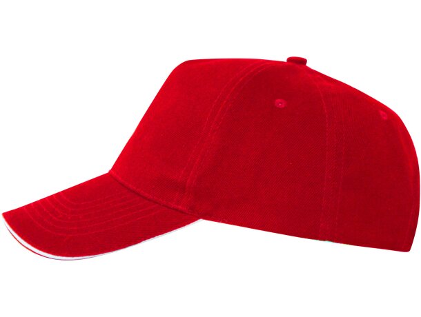 Gorra de béisbol barata algodón 170 g/m2 Eris Rojo detalle 34