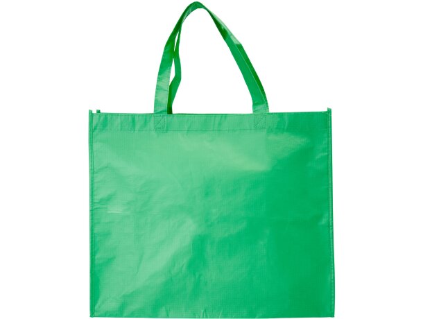 Bolsas de non woven con Orca laminada mate asas reforzadas RPET Verde helecho detalle 9