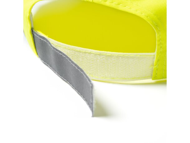 Gorras de béisbol con detalles reflectantes Balder cierre ajustable Amarillo fluor detalle 2