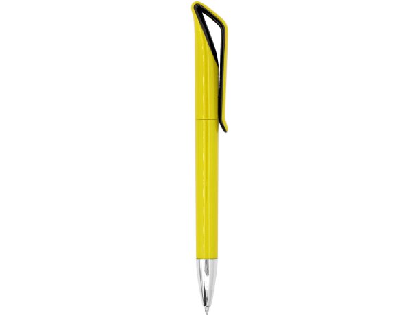 Bolígrafo con nombre personalizado Irati giratorio ABS brillo Bicolor Negro/amarillo detalle 6