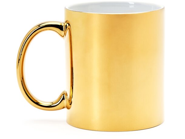 Tazas de cerámica Zala 350ml diseño elegante acabado brillo plata oro Oro detalle 10