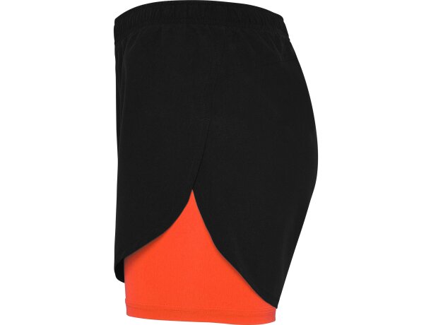 Pantalon corto LANUS Roly negro/coral fluor