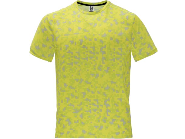 Camiseta técnica ASSEN Roly pixel amarillo fluor