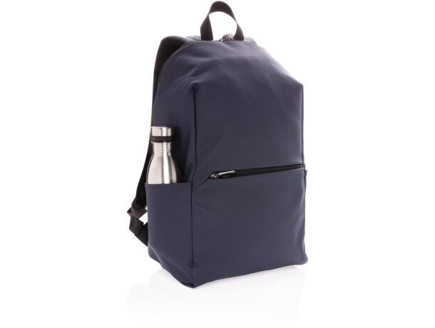 Mochilas para portátil publicitarias minimalistas de PU con compartimento 15.6 Azul marino detalle 21