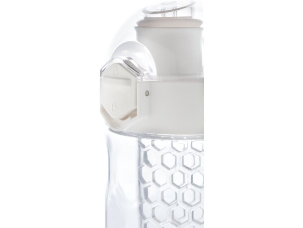 Botella infusora Honeycomb antigoteo personalizada blanco