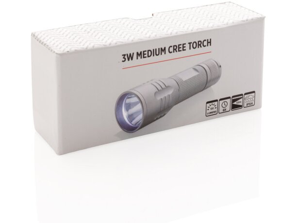 Linternas cree medianas 3w súper brillantes y duraderas de aluminio Gris/negro detalle 13