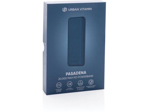 Batería externa corporativa de 20000 mah en plástico Azul detalle 29