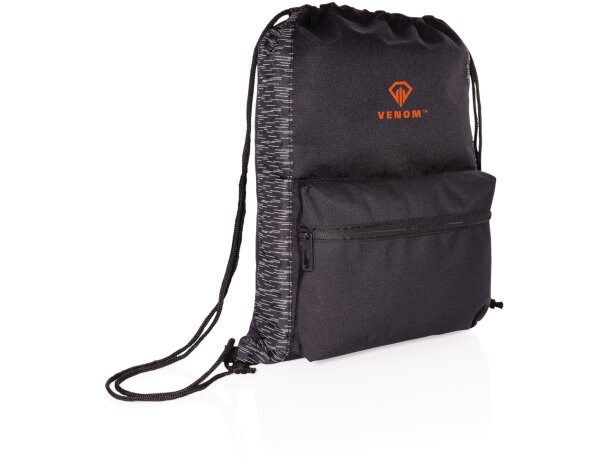 Mochilas corporativas reflectantes RPET con trazador AWARE sin PVC Negro detalle 5