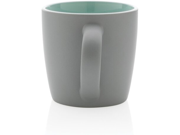 Tazas de cerámica mate con interior colorido 300ml aptas lavavajillas Verde/gris detalle 26