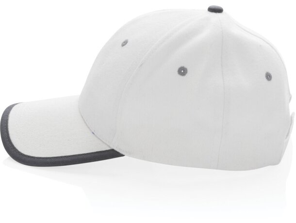 Gorras de béisbol eco-impact aware 6 paneles algodón reciclado 280gr Blanco detalle 13