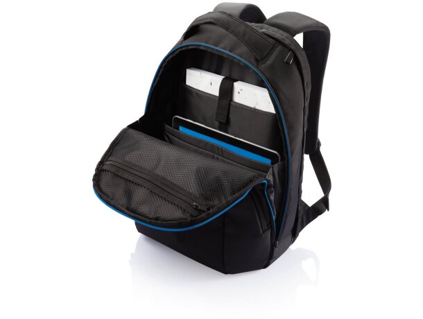 Mochilas para portátil publicitarias con compartimento para tablet y llaves Negro detalle 3