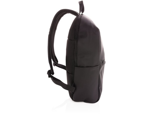 Mochilas para portátil publicitarias minimalistas de PU con compartimento 15.6 Negro detalle 2