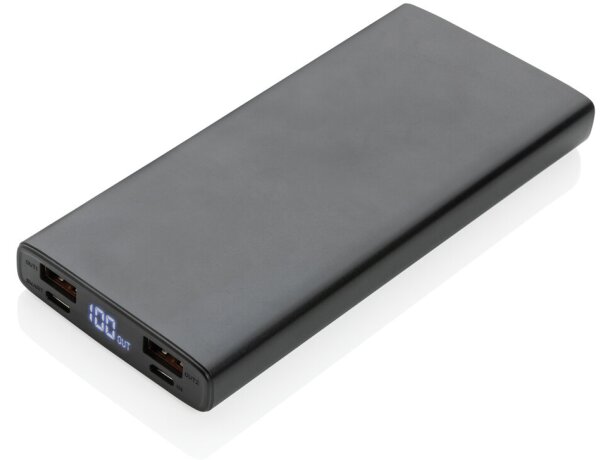 Powerbank PD de aluminio 18W 10000 mAh carga rápida y luces indicadoras Plata detalle 12