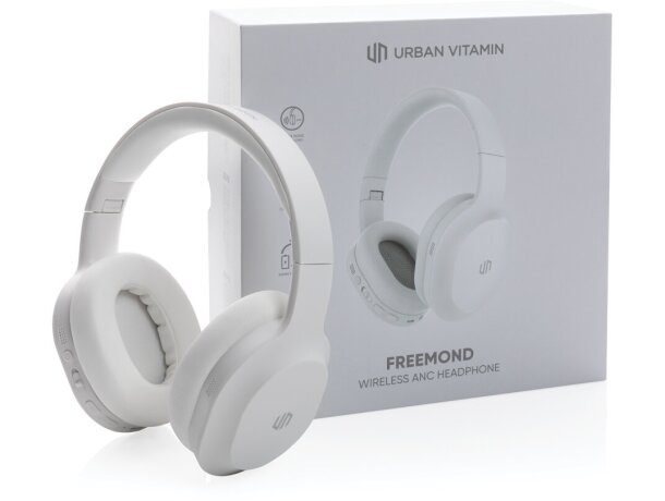 Auriculares corporativos Freemond ANC Urban Vitamin sin ruido y cómodos Blanco detalle 36