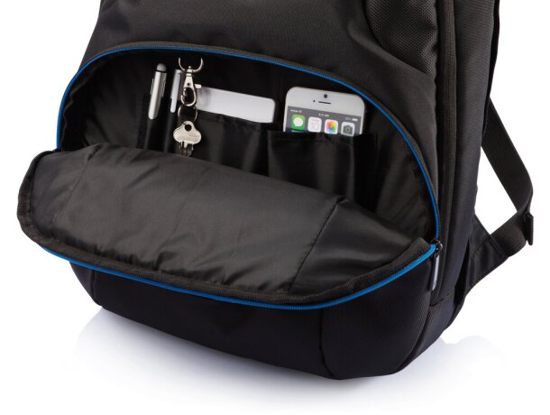 Mochilas para portátil publicitarias con compartimento para tablet y llaves Negro detalle 5