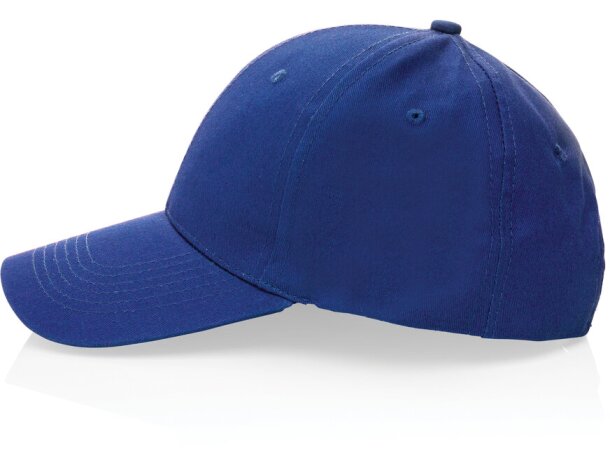 Gorras de béisbol eco aware 100% recicladas con ahorro real de agua Azul detalle 36