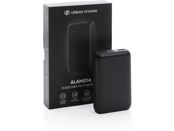 Powerbank personalizado carga rápida hasta 3 dispositivos simultáneamente Negro detalle 6