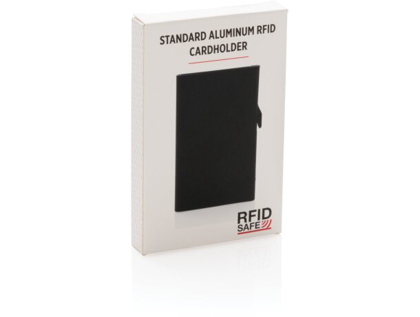 Tarjeteros rfid de aluminio sólido protegen y transportan hasta 10 tarjetas Negro detalle 8