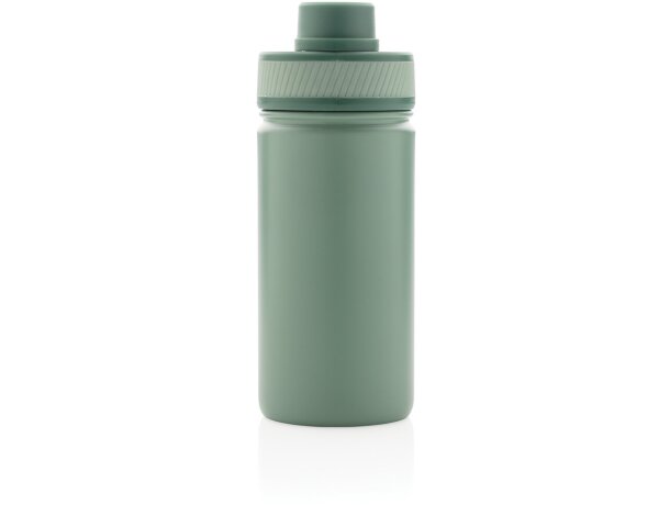 Botella de acero inoxidable al vacío con tapa deportiva 550m personalizada verde/verde