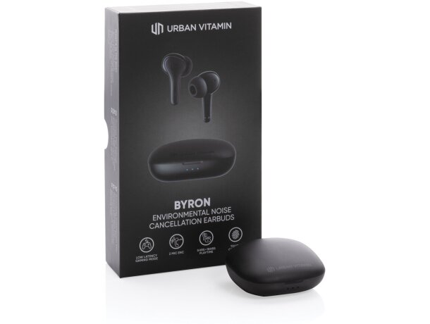 Auriculares Byron Urban Vitamin ENC inalámbricos con baja latencia y ENC Negro detalle 16