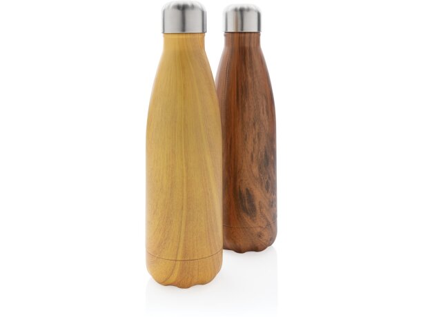 Botellas térmicas de acero inoxidable con estampado de madera 500ml Marron detalle 13