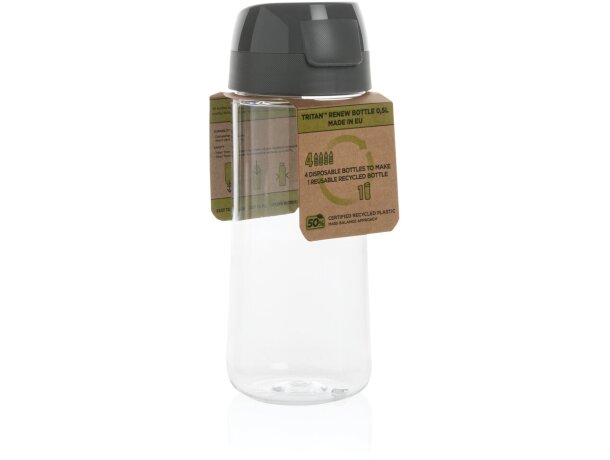 Botella Tritan™ Renew 0,5L fabricada en EU personalizada gris/transparente