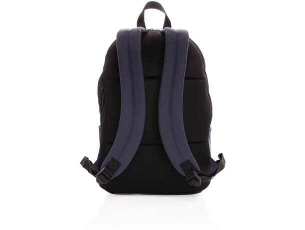 Mochilas para portátil publicitarias minimalistas de PU con compartimento 15.6 Azul marino detalle 23