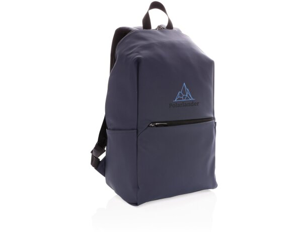 Mochilas para portátil publicitarias minimalistas de PU con compartimento 15.6 Azul marino detalle 26