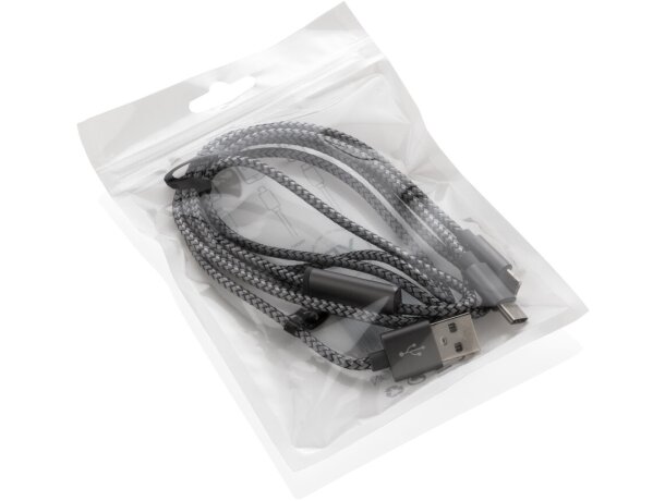 Cable de carga aluminio 3 en 1 tipo C Gris detalle 6