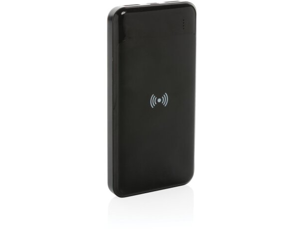 Powerbank inalámbrico 8.000 mAh de plástico reciclado certificado RCS Negro detalle 6